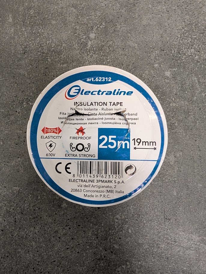 Ruban Ahesif Isolant 19mm 25 M Blanc sac