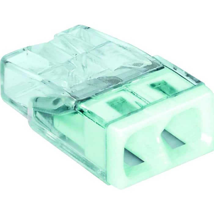 40 BORNES 2X0.5 TRANSP. BLC fil rigide