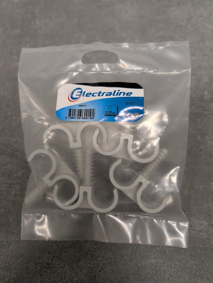 10 CLIPS PARAPLUIES DOUBLE Ø20