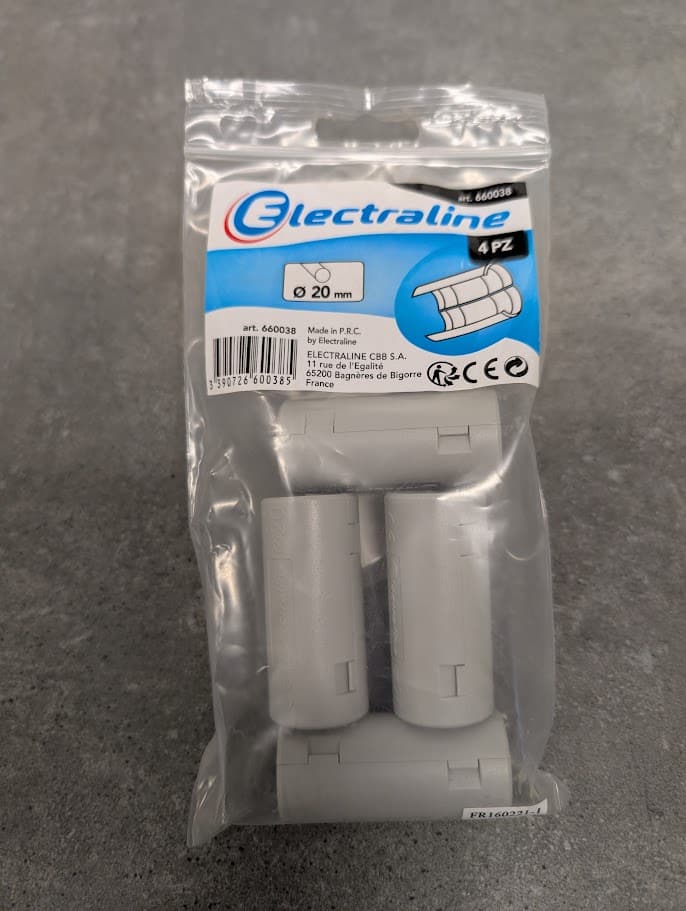 4 MANCHONS OUVRABLES Ø20 GRIS