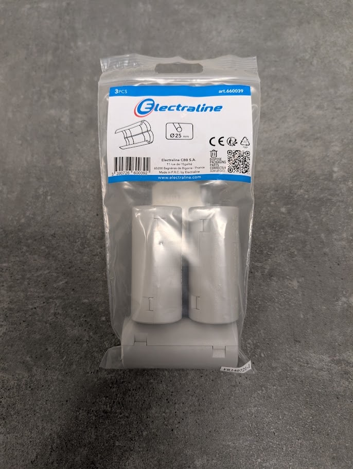 3 MANCHONS OUVRABLES Ø25 GRIS