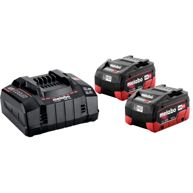 KIT CHARGEUR + 2 BATTERIES LI HD METABO 2 x5.5Ah