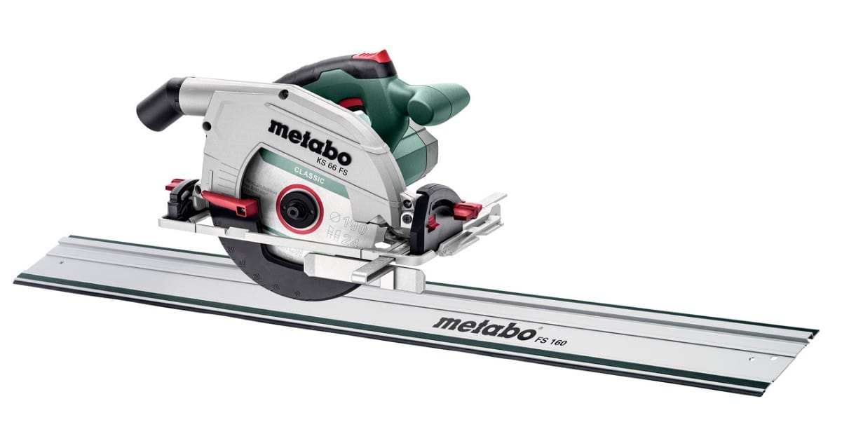 SCIE CIRCULAIRE 1500W + RAIL GUIDAGE 160 PROFONDEUR COUPE 66MM