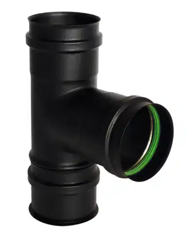 TE 90°+TAMPON+JOINT D80 INOX NOIR PELLET