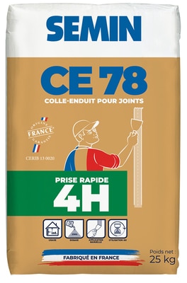 ENDUIT JOINT PLAQUE PLATRE  RAPIDE 25KGS SAC POUDRE 4 heures