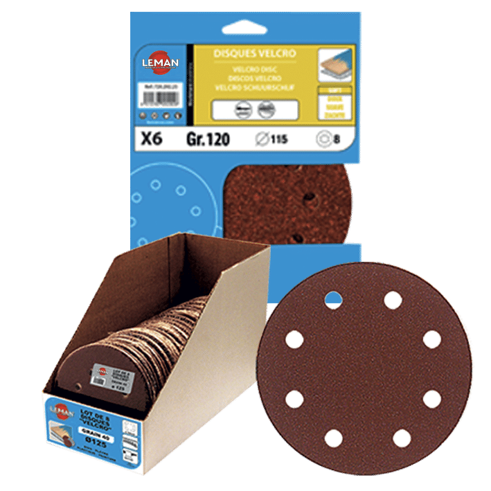 6 DISQUES VELCRO 6 TROUS D.150 GR 40