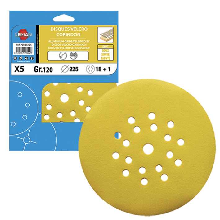 LOT 5 DISQUES VELCRO 18+1 TROUS D225 GR120