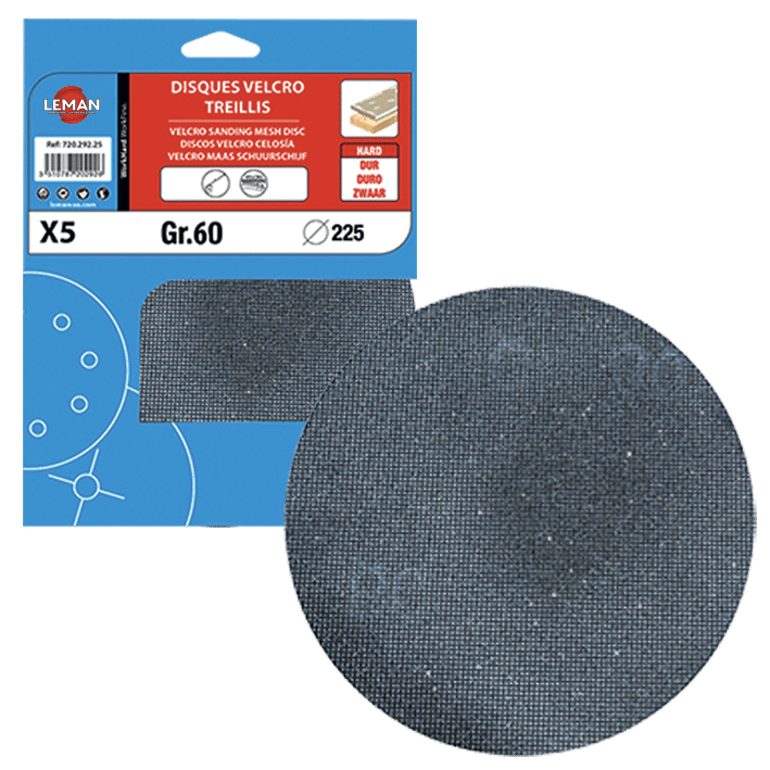 LOT DE 5 DISQUES VELCRO D225MM GR120