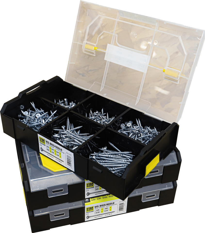 Malette de 280 VIS BOIS TORX Diam4.5+5mm STARBLOCK