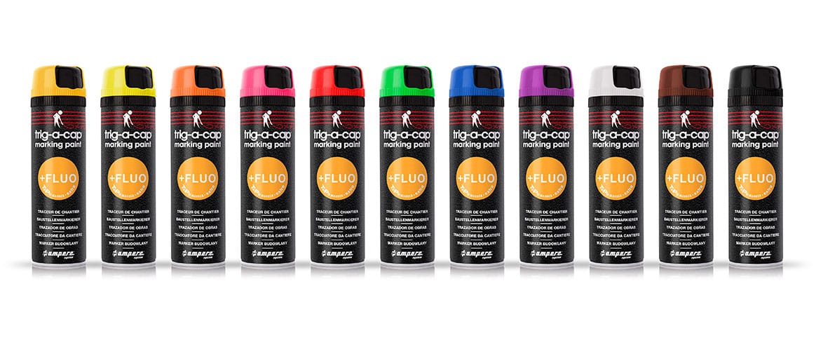 Bombe chantier Orange fluo ET VERT FLUO TRIG-A-CAP EXTRA