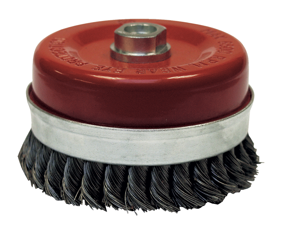 BROSSE CONIQUE D65 ACIER TORSADE POUR MEULEUSE