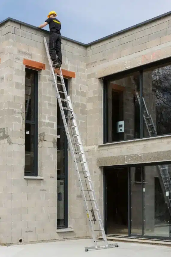 ECHELLE COULISSE A CORDE 2X14 BARREAUX 2 PLANS Haut 4.05 / 6.60 mL