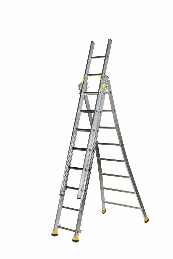 ECHELLE 3 PLANS 3x10 BARREAUX BASE Evasée Haut 3.05ml / 6.95ml