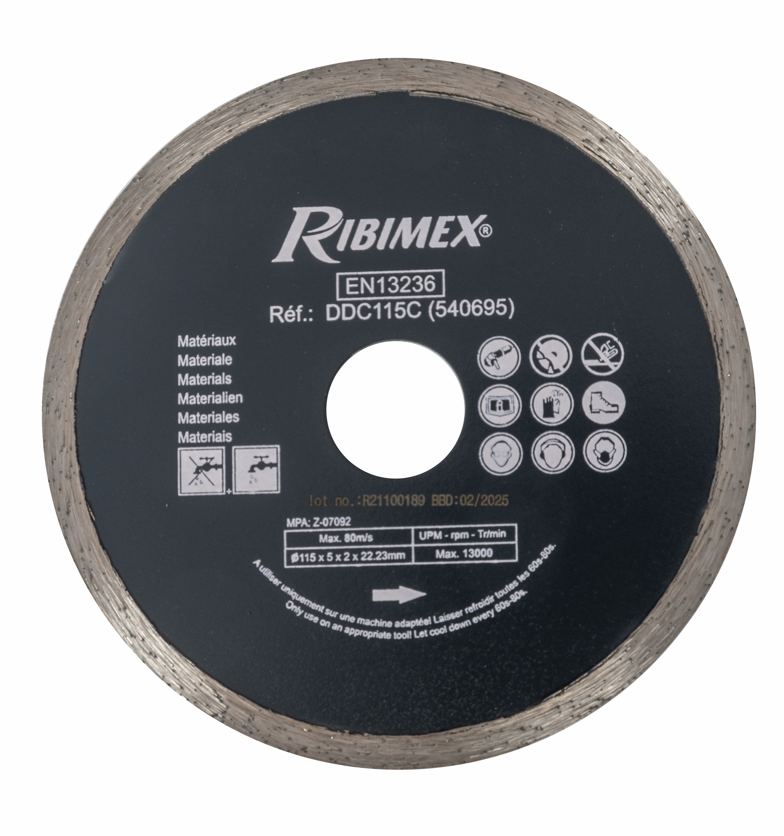 Disque diamanté continu Ø 115 classe C...