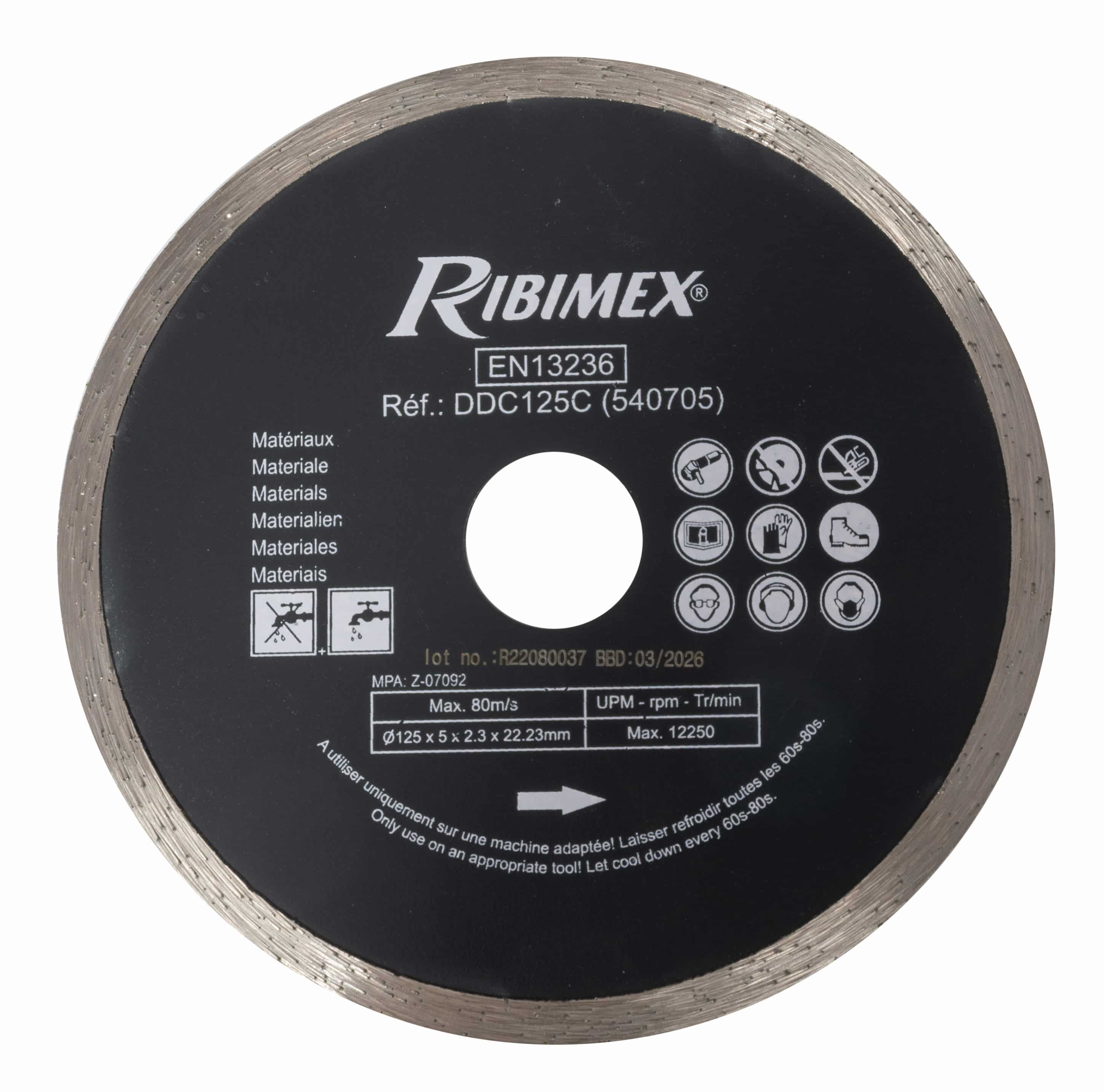 Disque diamanté continu Ø 125 classe C...