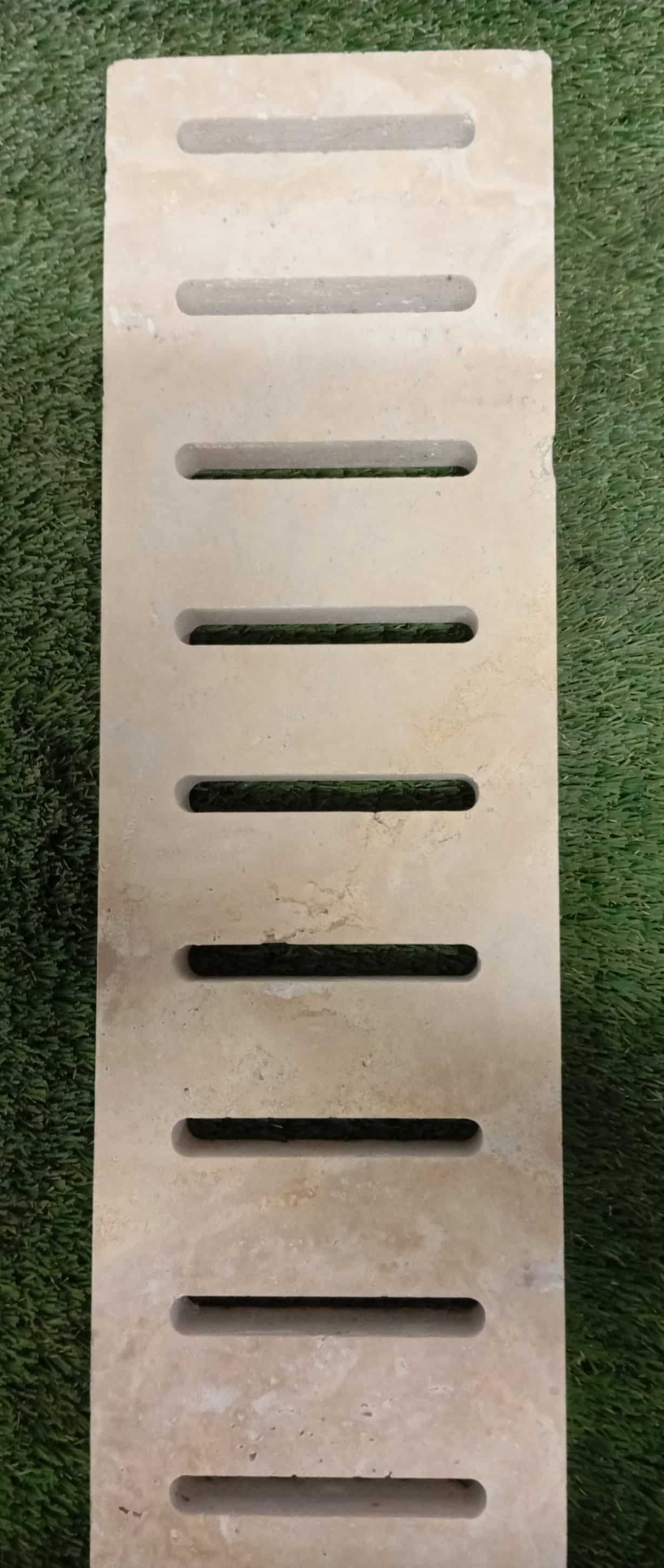Grille Caniveau TRAVERTIN 50x15 30mm PIERRE NATURELLE