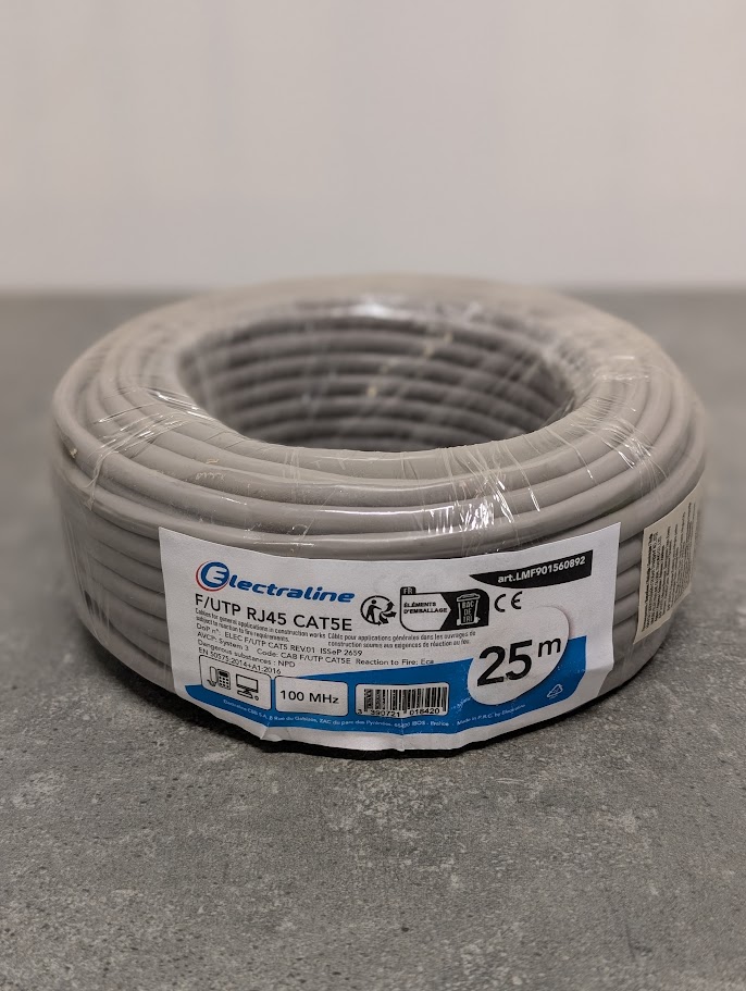 COURONNE RJ45 4PAIRES 25ML CAT 5 GRIS