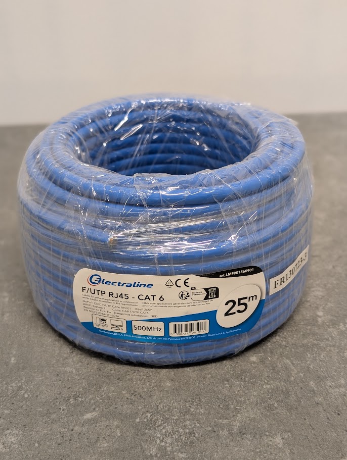 COURONNE 25ML CABLE INFORMATIQ. CAT.6 RL RJ45 BLEU