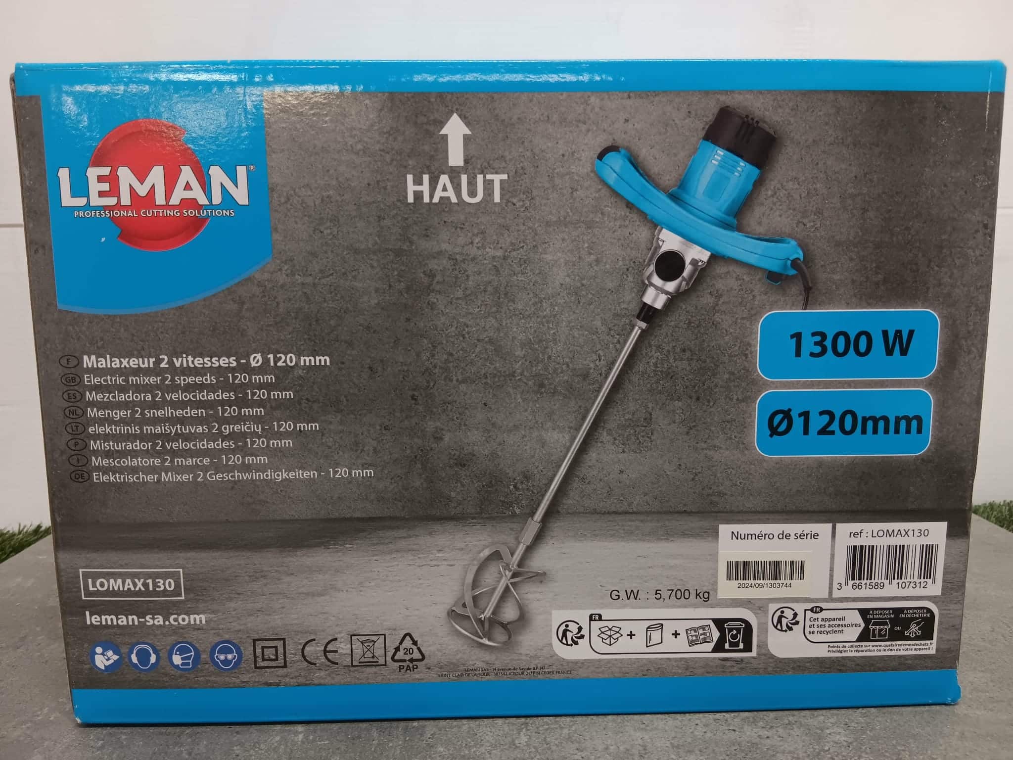 Mélangeur électrique LEMAN 1200W 2 VITESSES
