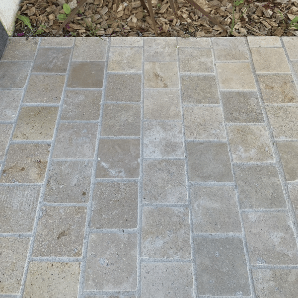 Pavés TRAVERTIN ep 30mm 10x20cm CLASSIX MIX