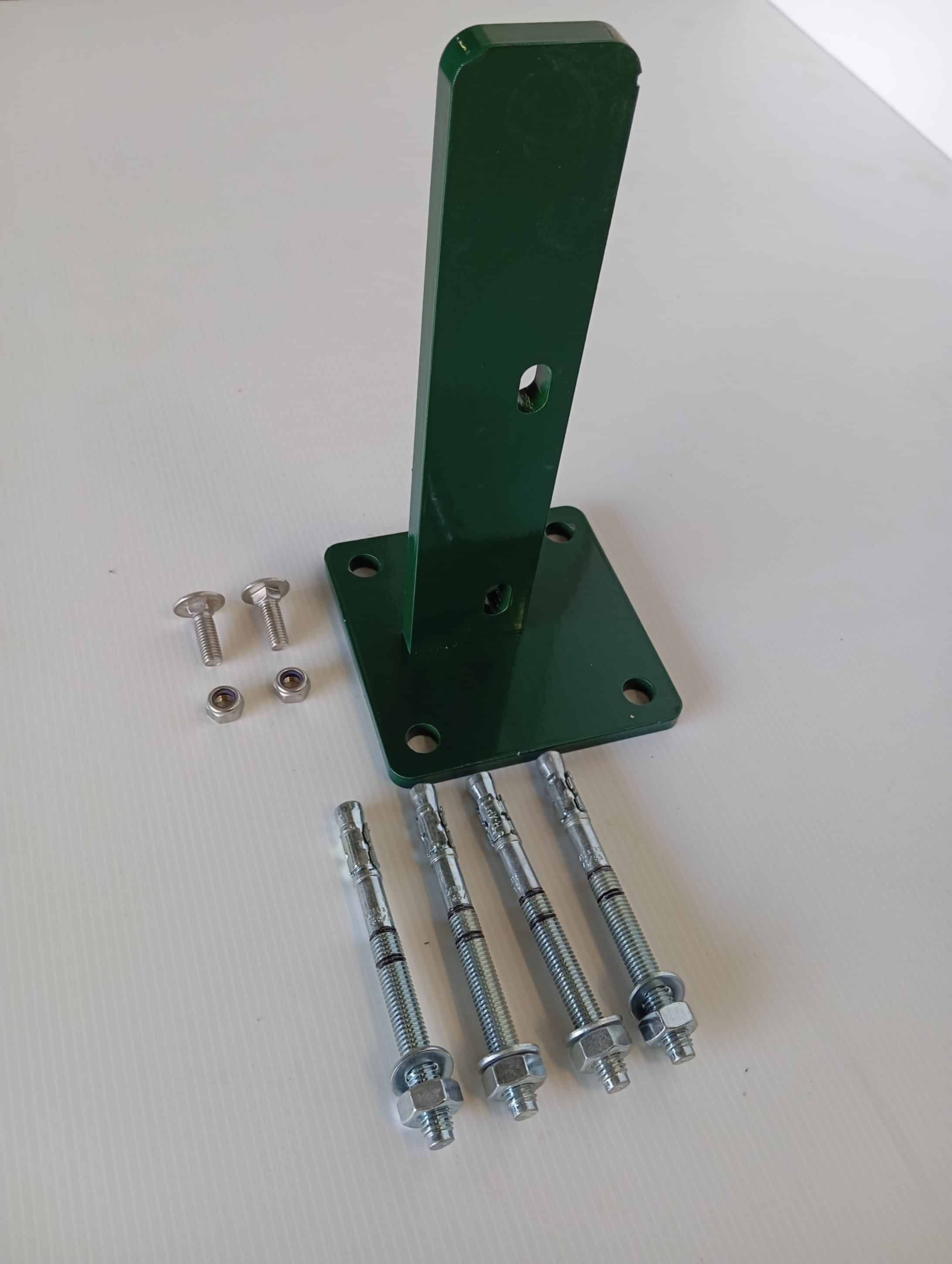 PLATINE pour poteau Phare Vert + 2 vis inox + 4 goujons