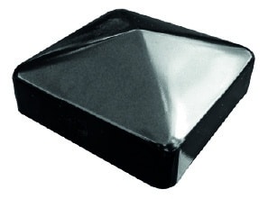 CHAPEAU POTEAU bois 91x91mm acier noir