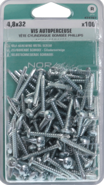 VIS AUTOPERC 4.8x32 TETE CYL.BOMB.100PC