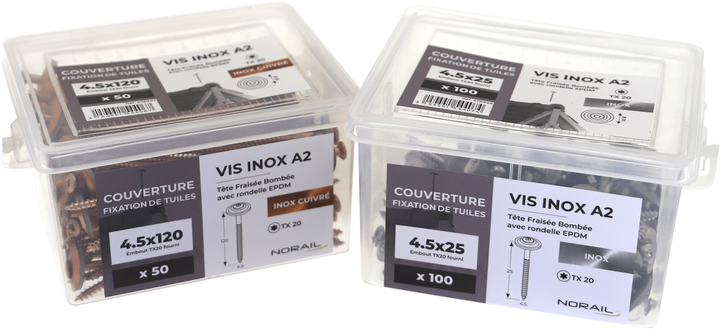 VIS COUVERTURE INOX +JOINT 4.5X55 100/BTE