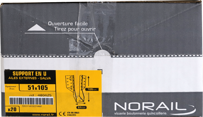 SUPPORT EN U  51X105X2