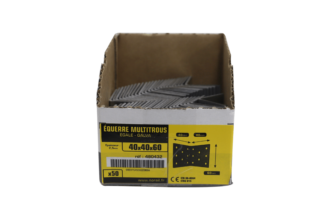 EQUERRE MULTITROU 40X40X60X2