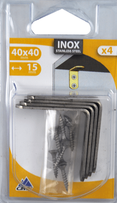 EQUERRE CHAISE BR 40 INOX X4