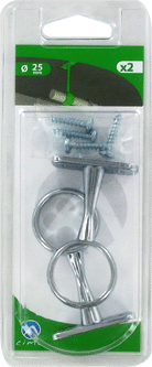 Support de milieu D25 CHROMÉ tube pend.