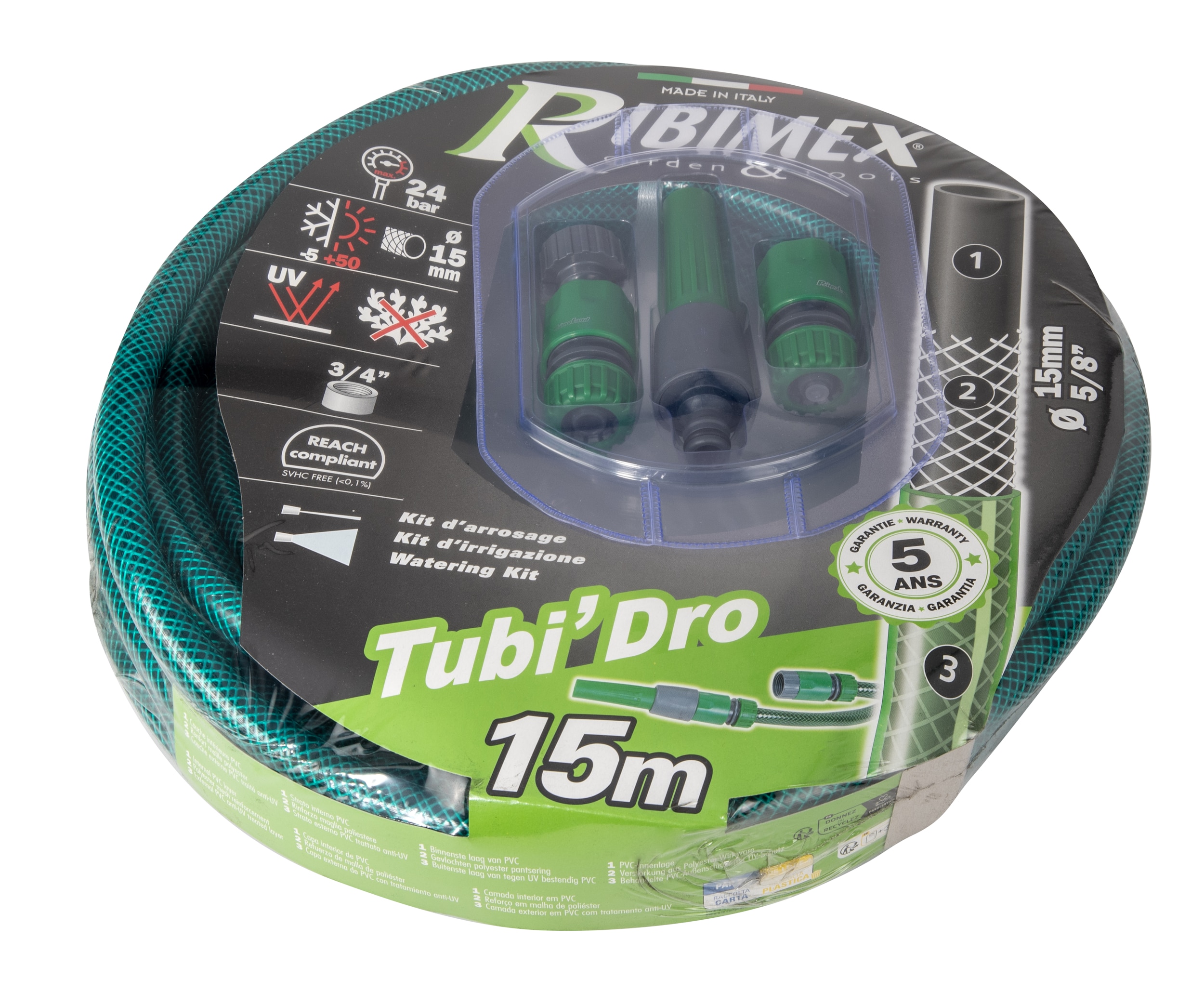 15 ml Tuyau diam 15mm + 1 Lance + Nez de