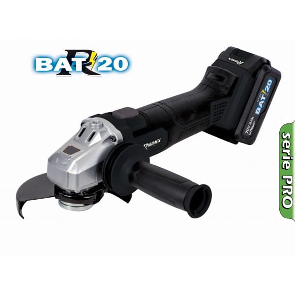 MEULEUSE ANGLE 125mm 20V  R-BAT20 + chargeur + batterie 2AH + batterie 4AH