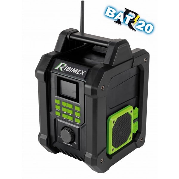 RADIO CHANTIER 20V BLUETOOTH R-BAT20  + 1 BAT + CHARGEUR