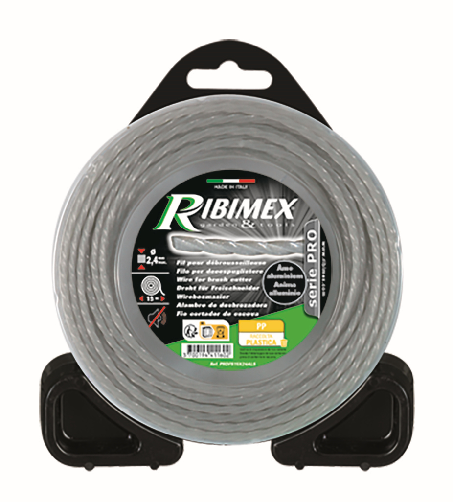 FIL DEBROUSSAILLEUSE carré D.2,4mm ALU 15ML NYLIUM