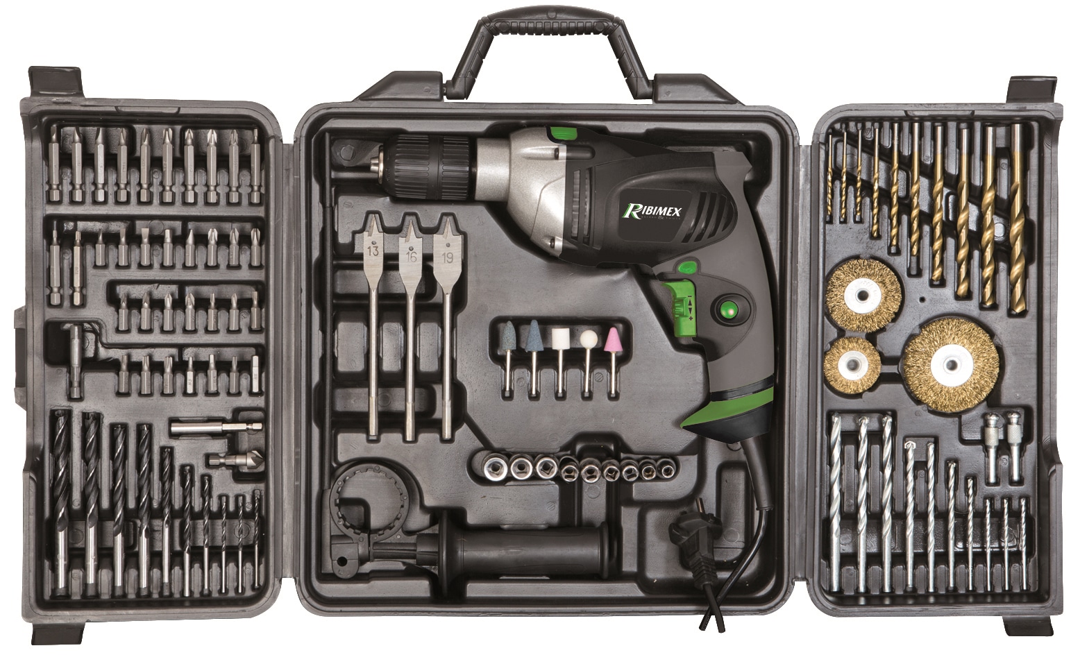 Perceuse-visseuse électrique 810W + 92pc +FORETS ET EMBOUTS 92PCES