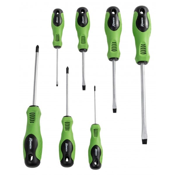 Lot de 7 tournevis bi-matière 4xplats +