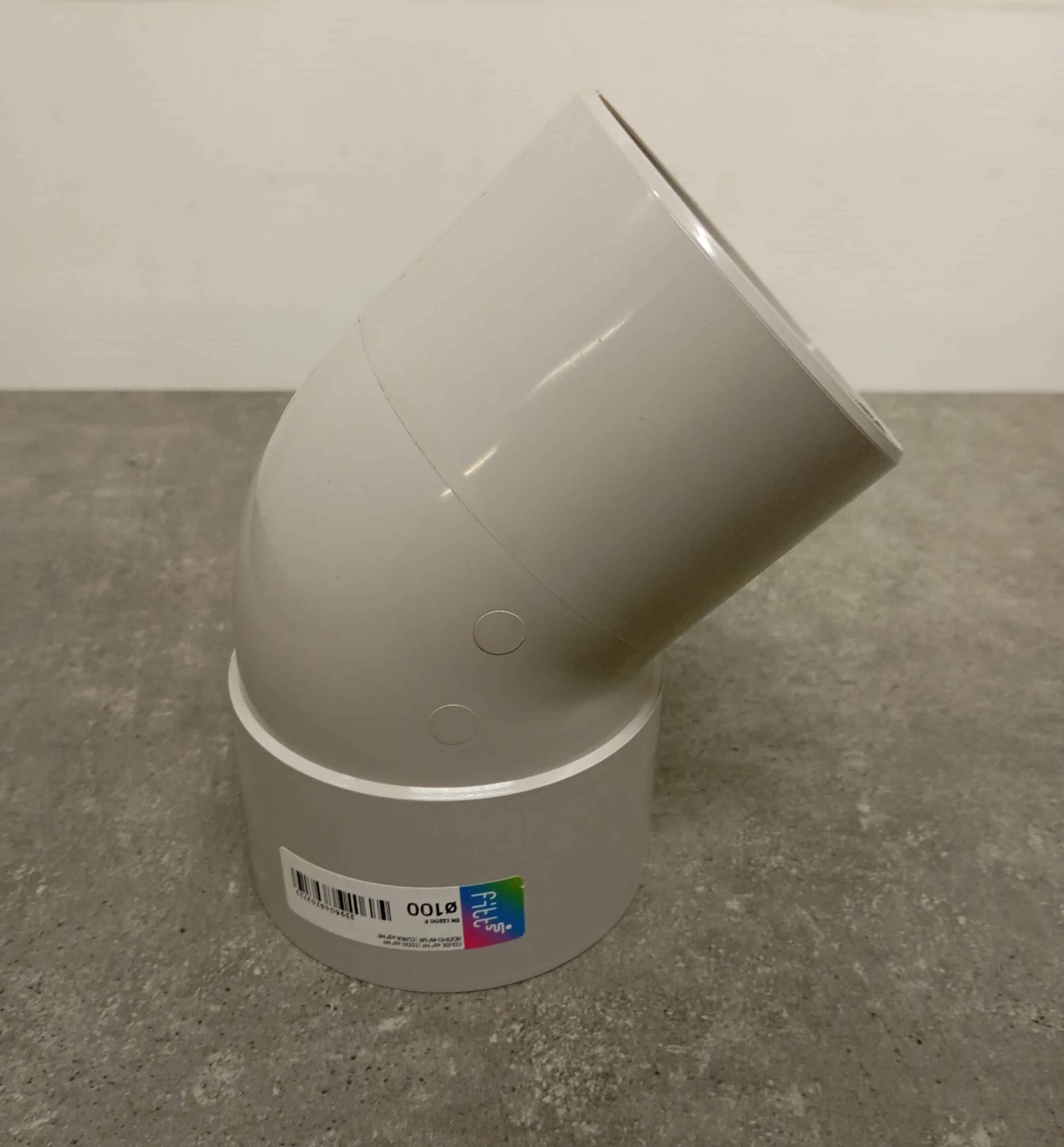 COUDE MxF 45° D.100 3.2MM GRIS GOUTTIERE