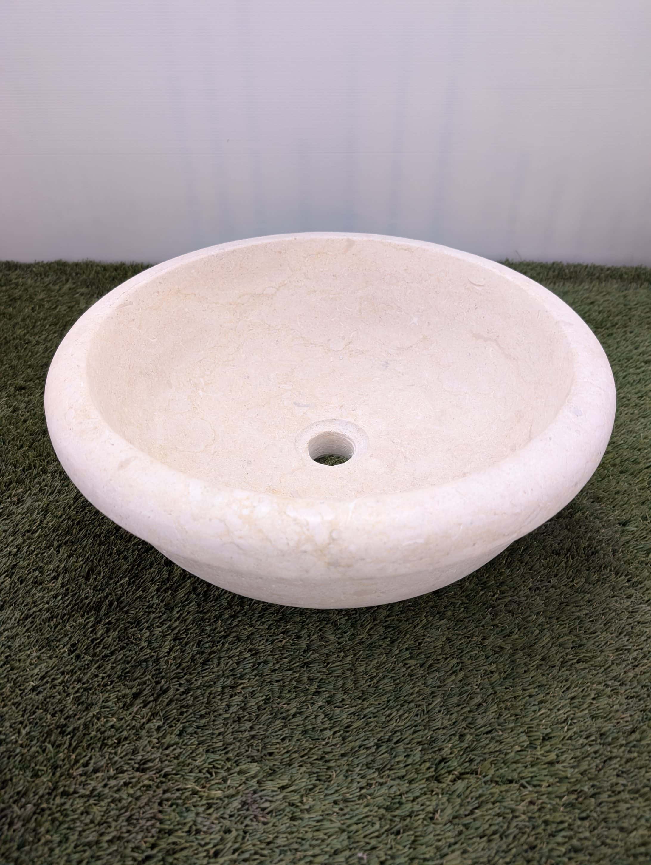 Vasque pierre BOL rond a rebord KEMET Diam 42cm  ht 15cm
