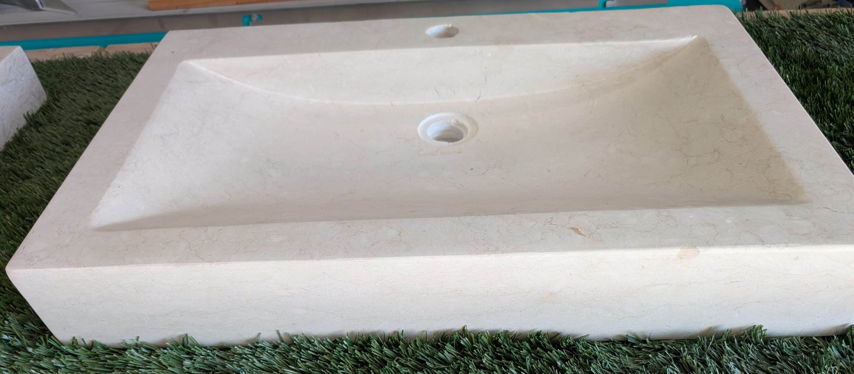 Vasque pierre RECTANGLE Galala H10 cm 70X45 cm