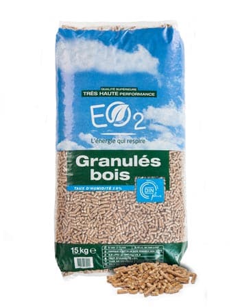 GRANULES BOIS EO2 15KG  66sacs/PAL