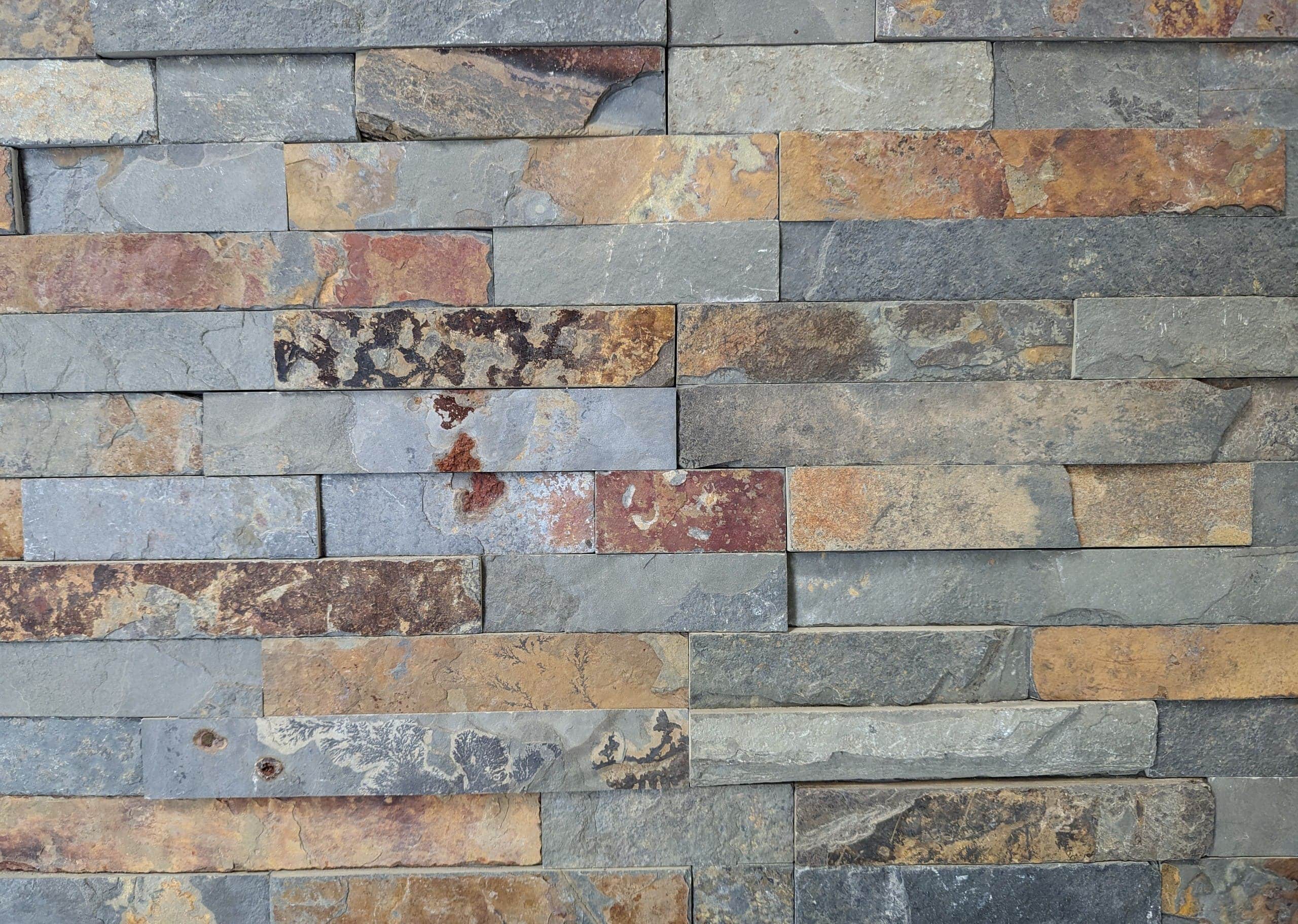 PLAQUETTE PAREMENT ardoise multicolore Z  55x15 EP 10/30mm 0.58M²/CARTON